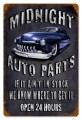 Vintage-Retro Midnite Auto Metal-Tin Sign