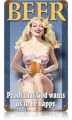 Vintage-Retro Beer Pin Up Metal-Tin Sign