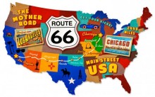 Vintage-Retro Route 66 USA Metal-Tin Sign