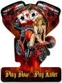 Vintage-Retro Play Now V-Twin Metal-Tin Sign