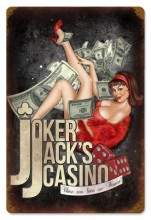 Vintage-Retro Joker Jacks Casino Metal-Tin Sign