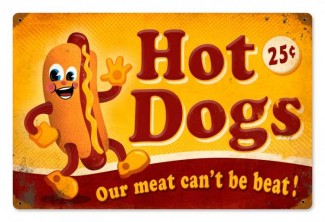 Vintage-Retro Hot Dogs Metal-Tin Sign