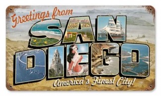 Vintage-Retro San Diego Postcard Metal-Tin Sign
