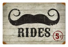 Vintage-Retro Mustache Rides Metal-Tin Sign
