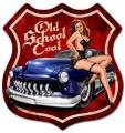 Vintage-Retro Old School Cool Shield Metal-Tin Sign