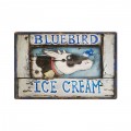Vintage Blue Bird Ice Cream Tin Sign 18 x 12 Inches