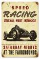 Vintage-Retro Speed Racing Metal-Tin Sign