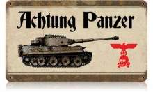 Vintage-Retro Achtung Panzer Metal-Tin Sign