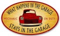 Vintage-Retro Stays in the Garage Oval Metal-Tin Sign