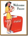 Vintage COKE Welcome Pause Tennis Metal Sign