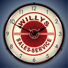 Vintage-Retro  Willys Sales and Service Lighted Wall Clock