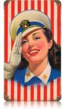 Vintage-Retro Salute Girl Metal-Tin Sign