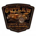 Retro Outlaw Garage Tin Sign 16 x 16 Inches