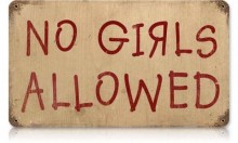 Vintage-Retro No Girls Metal-Tin Sign