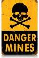 Vintage-Retro Danger Mines Metal-Tin Sign