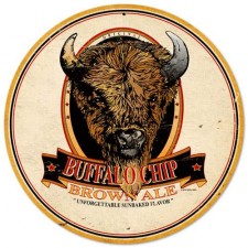 Vintage-Retro Buffalo Chip Brown Ale Metal-Tin Sign