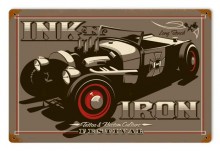 Vintage-Retro Red Tire Rod Metal-Tin Sign