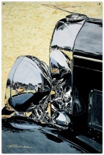Vintage-Retro Duesy Chrome Tin-Metal Sign LARGE