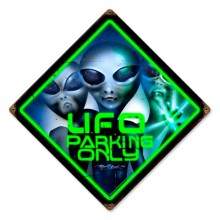 Vintage-Retro UFO Parking Metal-Tin Sign