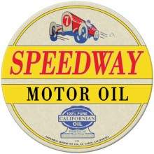 Vintage-Retro Speedway Oil Round Metal-Tin Sign