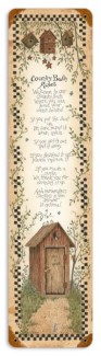 Vintage-Retro Country Bath Rules Metal-Tin Sign