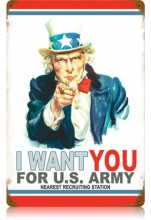 Vintage-Retro Uncle Sam Metal-Tin Sign LARGE