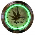 Retro HIGH LIFE NEON CLOCK 15 x 15 Inches