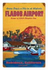 Vintage-Retro Flabob Airport Metal-Tin Sign