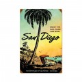 Retro San Diego Tin Sign 12 x 18 Inches