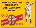 Vintage Shoeless Joe Jackson Shoes Tin Sign