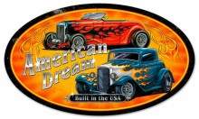 Vintage-Retro American Dream Oval Metal-Tin Sign