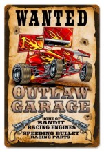 Vintage-Retro Wanted Outlaw Garage Metal-Tin Sign