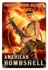 Vintage-Retro American Bombshell Metal-Tin Sign