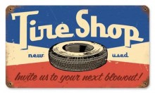 Vintage-Retro Tire Shop Metal-Tin Sign