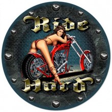Vintage-Retro Ride Hard Wall Clock