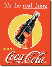 Retro COKE Real Thing - Bottle Metal Sign