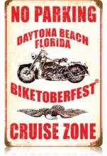 Vintage-Retro No Parking Cruise Zone Metal-Tin Sign