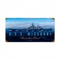 Vintage USS Missouri Metal Sign 24 x 12 Inches Inches