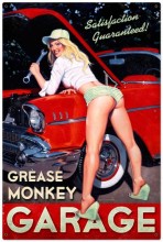 Vintage-Retro Grease Monkey Metal-Tin Sign