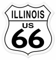 Vintage-Retro Illinois Route 66 Shield Metal-Tin Sign
