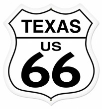 Vintage-Retro Texas Route 66 Shield Metal-Tin Sign