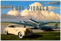 Retro Lady Pioneer Tin Sign 36 x 24  Inches