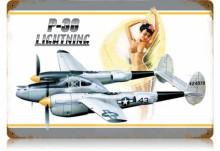 Vintage-Retro P-38 Nude Metal-Tin Sign