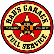 Vintage-Retro Dad's Garage Tin-Metal Sign LARGE
