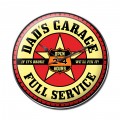 Retro Dads Garage Metal  Wall Clock  14 x 14 Inches