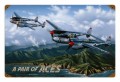 Vintage Pair of Aces 18 x 12 Inches Metal Sign