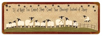 Vintage-Retro Count Sheep Metal-Tin Sign