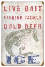 Vintage-Retro Live Bait Metal-Tin Sign