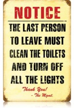 Vintage-Retro Clean Toilet Metal-Tin Sign