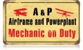 Vintage-Retro Airframe Mechanic Metal-Tin Sign